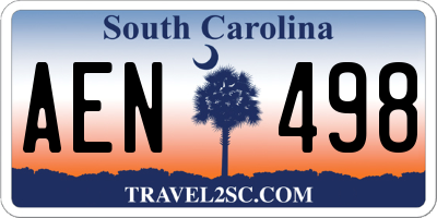 SC license plate AEN498