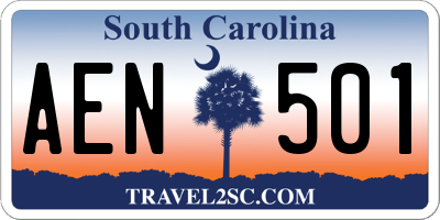 SC license plate AEN501