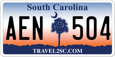 SC license plate AEN504