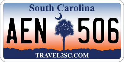 SC license plate AEN506