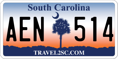 SC license plate AEN514