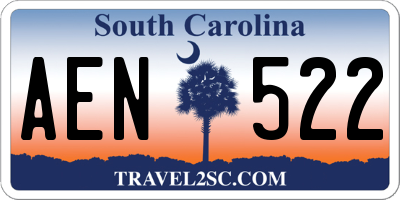 SC license plate AEN522