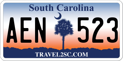 SC license plate AEN523