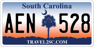SC license plate AEN528