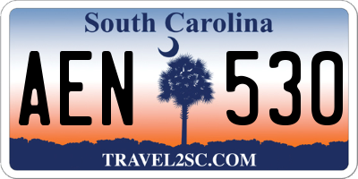 SC license plate AEN530