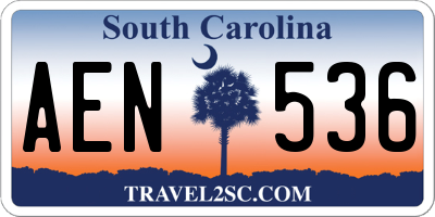 SC license plate AEN536