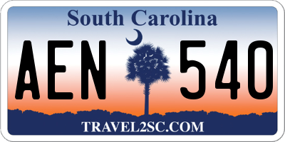 SC license plate AEN540