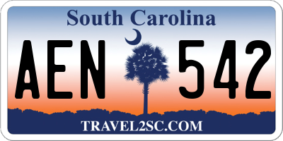 SC license plate AEN542