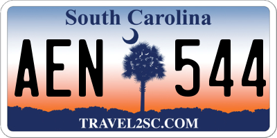 SC license plate AEN544