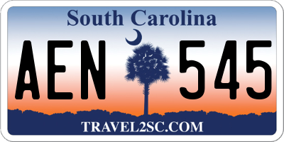 SC license plate AEN545