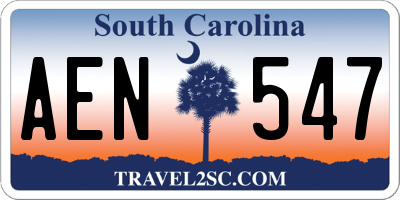 SC license plate AEN547