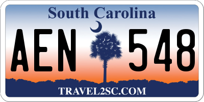 SC license plate AEN548