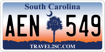 SC license plate AEN549