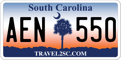 SC license plate AEN550