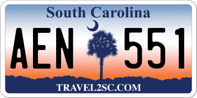 SC license plate AEN551