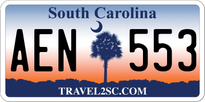SC license plate AEN553