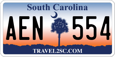 SC license plate AEN554