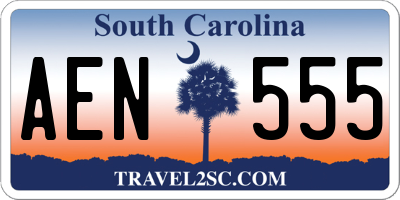 SC license plate AEN555