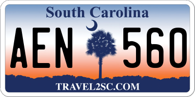 SC license plate AEN560
