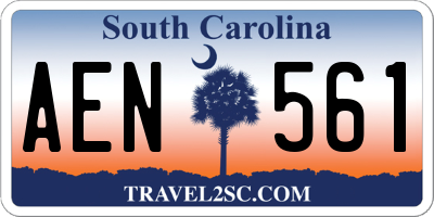 SC license plate AEN561