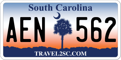 SC license plate AEN562