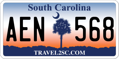 SC license plate AEN568