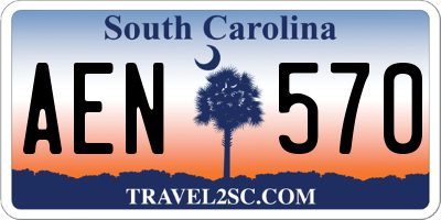 SC license plate AEN570