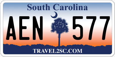 SC license plate AEN577