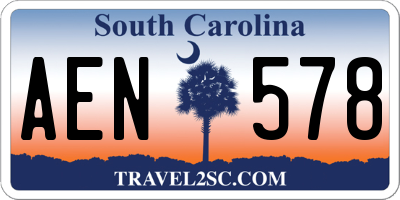 SC license plate AEN578