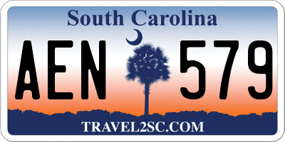 SC license plate AEN579