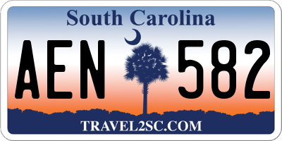 SC license plate AEN582