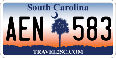 SC license plate AEN583