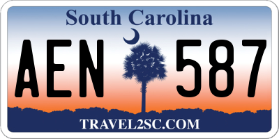 SC license plate AEN587