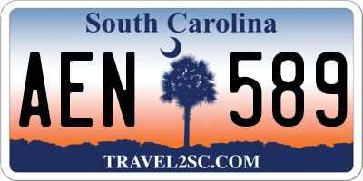 SC license plate AEN589