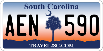 SC license plate AEN590