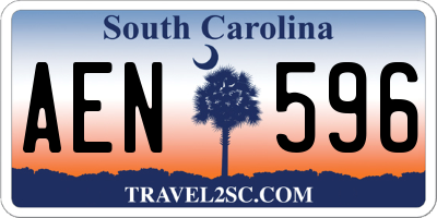 SC license plate AEN596