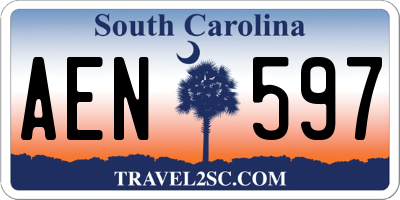 SC license plate AEN597