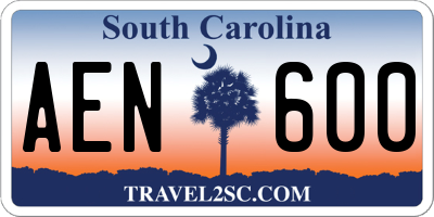 SC license plate AEN600