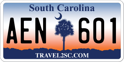 SC license plate AEN601