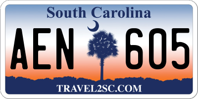 SC license plate AEN605