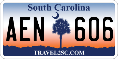 SC license plate AEN606