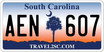 SC license plate AEN607