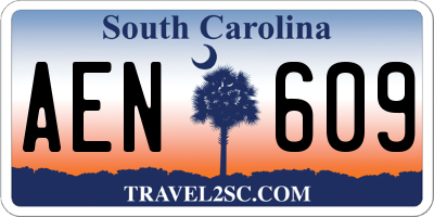 SC license plate AEN609