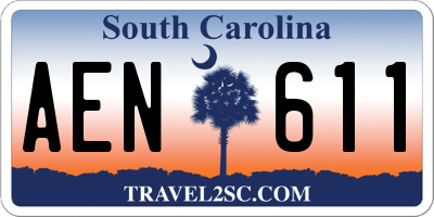 SC license plate AEN611