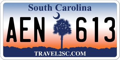 SC license plate AEN613