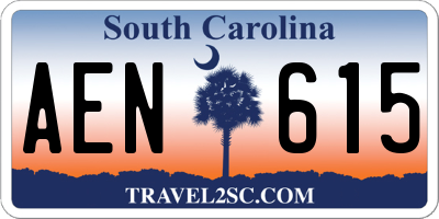 SC license plate AEN615
