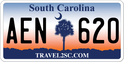 SC license plate AEN620