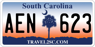 SC license plate AEN623