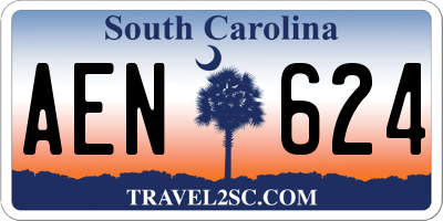SC license plate AEN624