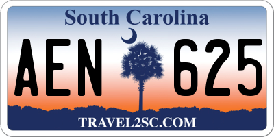 SC license plate AEN625